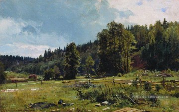  1887 Art - pré au bord de la forêt siverskaya 1887 paysage classique Ivan Ivanovitch